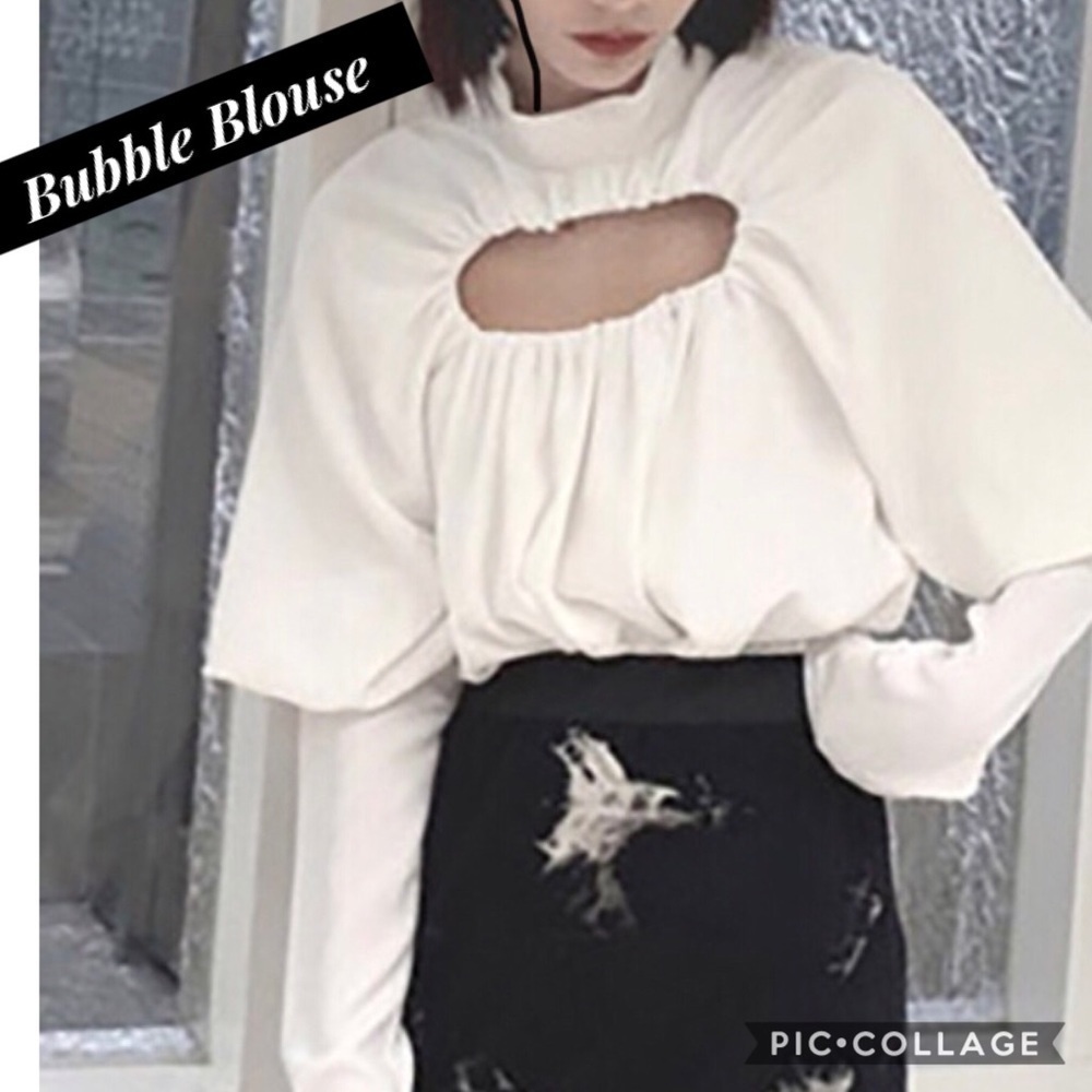 Beautiful White Bubble Blouse